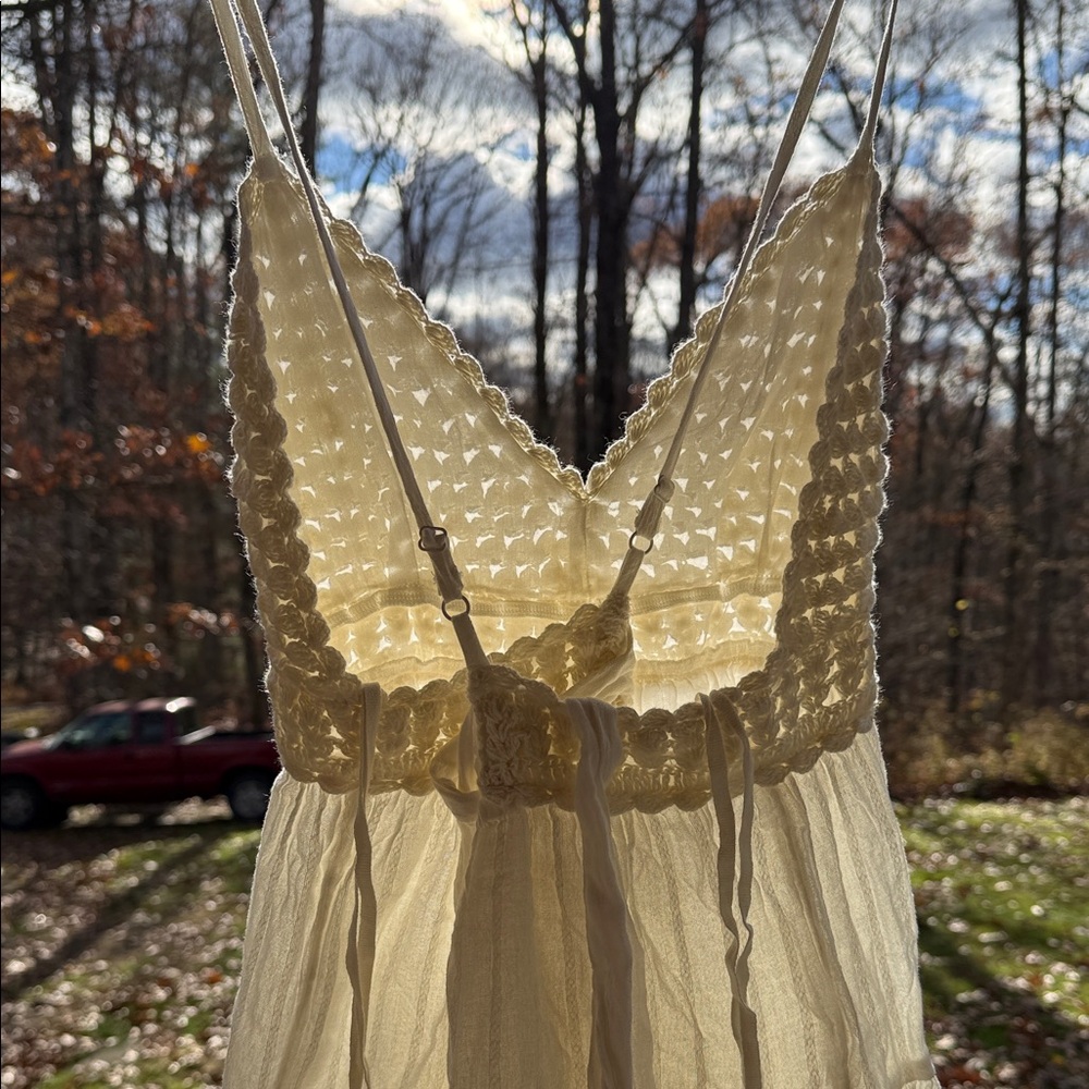 Aerie Ivory Knit Bodice Mini Dress - Picture 4 of 9